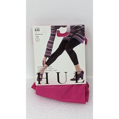 Hue Super Opaque Footless Tights With Control Top Size 2 Flirt